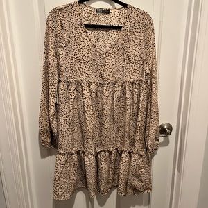 NWOT SHEIN Animal Print V-Neck Dress Size L